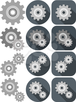 A vector illustration pack of settings icon made with wheels.