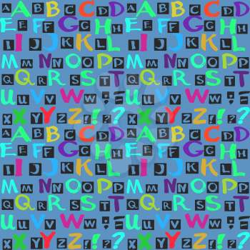 Decorative seamless pattern with letters of the alphabet