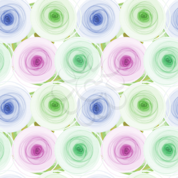 Vector graphic, artistic, Decorative seamless pattern with stylized flowers watercolor