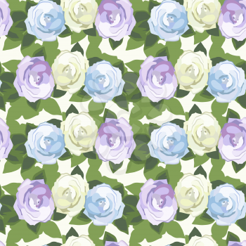 Vector graphic, decorative seamless pattern with roses vector illustration