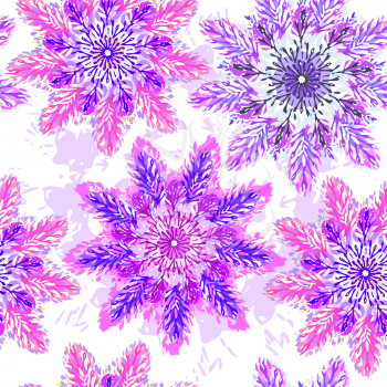 Vector graphic, artistic, Decorative seamless pattern with stylized flowers watercolor

