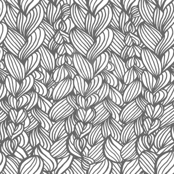 Vector graphics, artistic, stylized seamless pattern  background  with interweaving of braids. Abstract  background in the form of decorative braided pigtails.