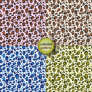Set of  Vector seamless pattern. Design animal print pattern texture skins leopard. Can be used for design pattern fabric, wallpaper, wrapping paper.
