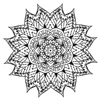Vector Image Doodle, drawing for coloring the mandala. It can be used as a decorative design element for coloring books.
