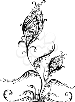 Vector floral ornament isolated on white background. 