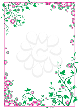 Green and pink border with circles for your design. 