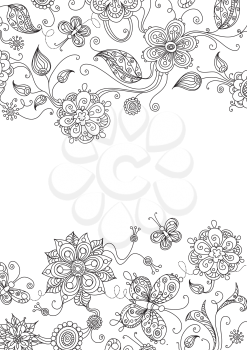 Ornate floral elements for your design with free place for your text. 