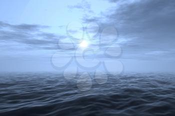 Royalty Free Clipart Image of the Ocean