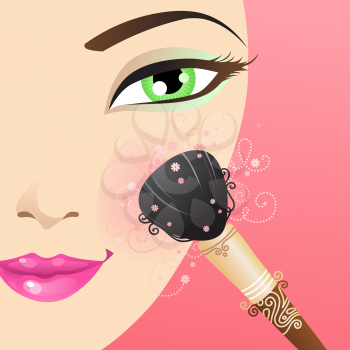 Vector beauty illustration with floral vintage elements.