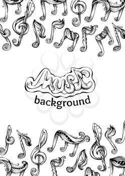 Black and white hand-drawn background. There is copy space for text.
