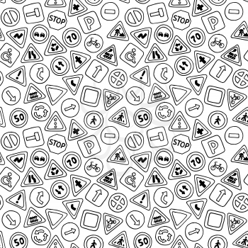 Vector black and white background in cartoon style. Can be used for children wallpapers, web site background or wrapping paper.