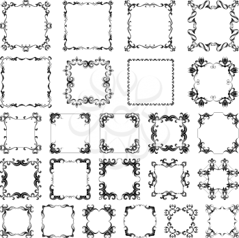 Ornate page decorations isolated on white background. There are places for text.