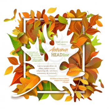 Vector backdrop. Fall template. There is place for your text on white area. 