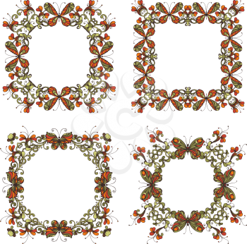 Vintage flourishes design elements isolated on white background. There is place for text.