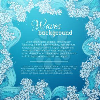 Ocean/sea decorative illustration. There is place for text in the center. 