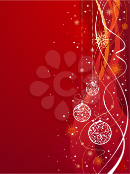 Background with snowflakes and Christmas decorations for your design. 