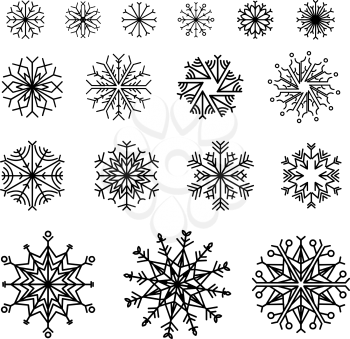 Various vintage snowflakes for Christmas design.