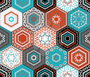 Seamless pattern. Retro ethnic design. Vector high detailed stitches. 