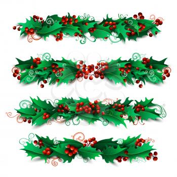 Vector Christmas design elements isolated on white background.