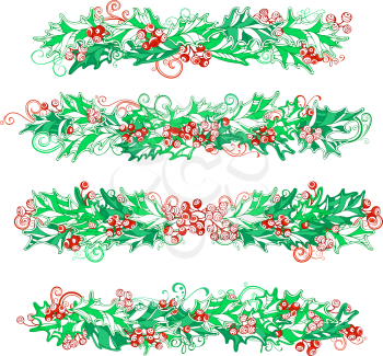 Christmas vintage design elements isolated on white background. Can be used for your Christmas invitations or congratulations.
