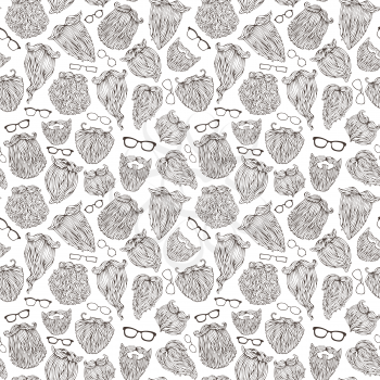Vector sketch boundless background. Black and white hand-drawn illustration.