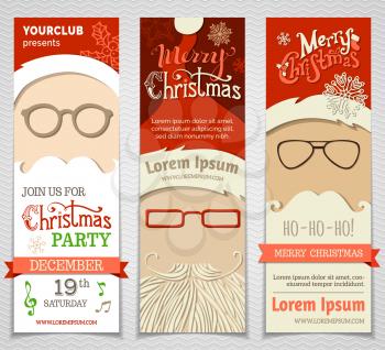 Vector Christmas vertical templates. There is place for your text.