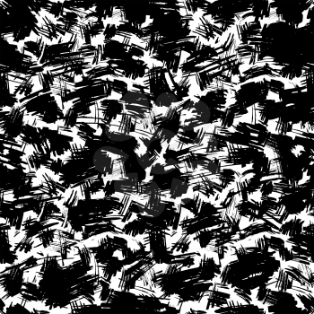 Black chaotic noisy brush strokes on white background. Boundless background can be used for web page backgrounds, wallpapers, wrapping papers.