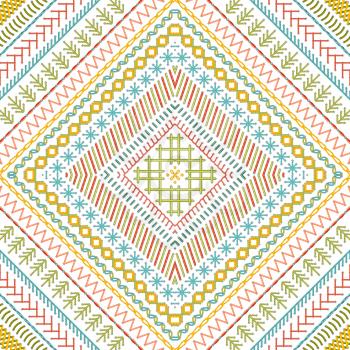 Vector high detailed stitches. Tribal art print. Embroidery pattern. Can be used for web page backgrounds, wallpapers, wrapping papers and invitations.