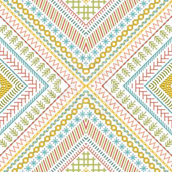 Vector high detailed stitches. Tribal art print. Embroidery pattern. Can be used for web page backgrounds, wallpapers, wrapping papers and invitations.