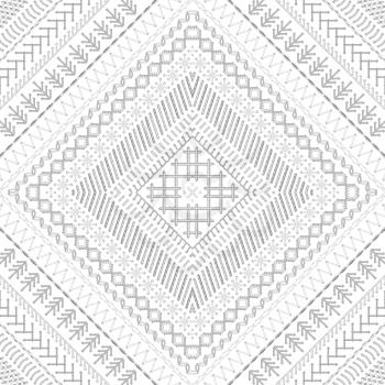 High detailed white stitches. Ethnic boundless texture. Can be used for web page backgrounds, wallpapers, wrapping papers and invitations.