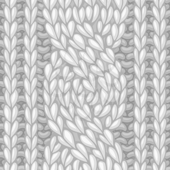 Vector left-twisting rope cable (C6F) knitting pattern. Vector high detailed stitches. Boundless background can be used for web page backgrounds, wrapping papers.
