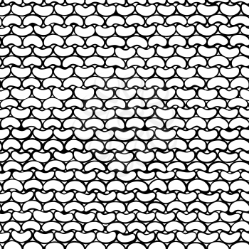 Stockinette stitch, reverse side. Black and white hand-drawn doodles. Boundless background can be used for web page backgrounds, wallpapers, invitations.
