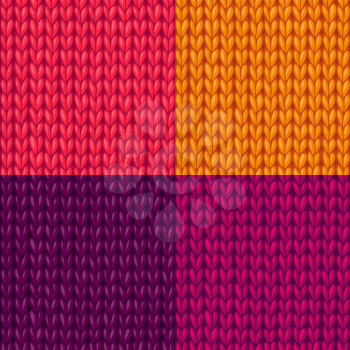 Seamless bright knitted patterns. High detailed stitches. Boundless background can be used for web page backgrounds, wallpapers and invitations.