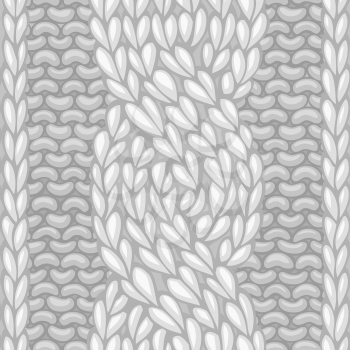 Vector left-twisting rope cable (C6F) seamless pattern. Vector knitting texture. Boundless background can be used for web page backgrounds.

