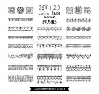 Sketch crochet edging patterns. All used pattern brushes included.