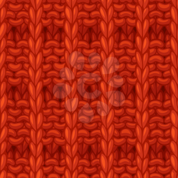 Hand-drawn red jersey cloth boundless background. High detailed woolen hand-knitted fabric material.