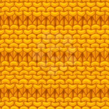 Hand-drawn jersey cloth boundless background. High detailed yellow woollen hand-knitted fabric material.