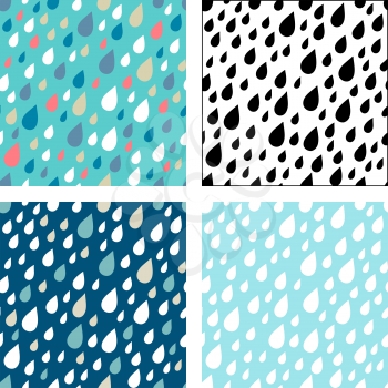 White, black and colored raindrops on various backgrounds. Boundless background can be used for web page backgrounds, wallpapers, wrapping papers and invitations.