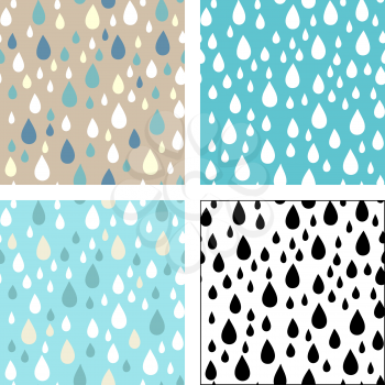 White, black and colored droplets on various backgrounds. Boundless background can be used for web page backgrounds, wallpapers, wrapping papers and invitations.