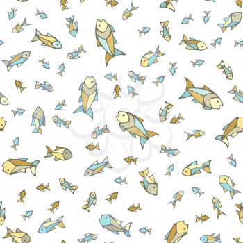 Fish on white background. Boundless background can be used for web page backgrounds, wallpapers, wrapping papers and invitations.
