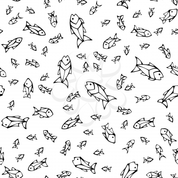 Contours of sardines on white background. Boundless background can be used for web page backgrounds, wallpapers, wrapping papers and invitations.
