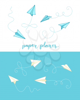 Vector design elements on white background and in blue sky.