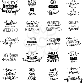 Unique calligraphic quotes and phrases written by brush. Great typography for poster, mug, bag, card or t-shirt design.