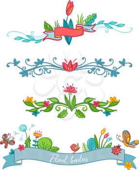 Decorative design elements isolated on a white background. Vector illustration.