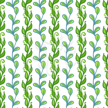 Vertical leaves on a white. Bright boundless background for your design.