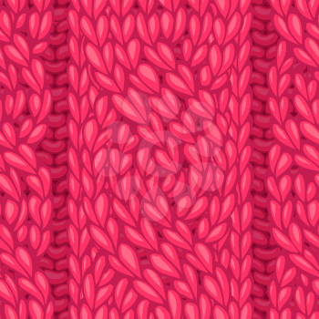 Six-Stitch cable (C6F) and Four-Stitch cable (C4F), left-twisting. Vector high detailed rope cables. Hand-drawn pink cotton knitwear.