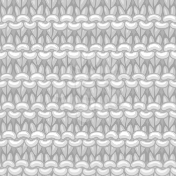 Сotton white hand-knitted fabric material. High detailed knitting boundless background. Hand-drawn woolen knitwear.