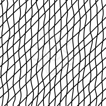 Checkered freehand seamless pattern. Irregular diagonal and vertical lines doodle drawing. Thin handdrawn line art. Monocolor vector texture. Fabric, textile, wrapping paper, wallpaper design