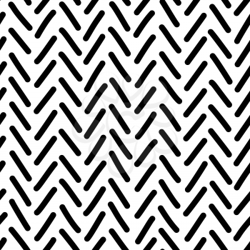 Vector tweed seamless pattern. Looks like an irregular zigzag lines handdrawn texture. Ink pen freehand crankles line art. Fabric, textile, wrapping paper, wallpaper minimalistic design