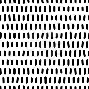 Ink dashes handdrawn seamless pattern. Uneven lines monocolor drawing. Ink pen freehand shapes line art. Monochrome texture. Wrapping paper, wallpaper, textile modern design